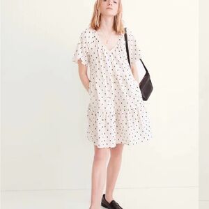 Madewell Cotton-Linen Lorelei Mini Dress in Clip Dot